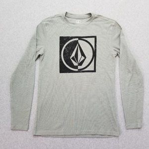 Volcom Shirt Mens Small Green Logo‎ Long Sleeve